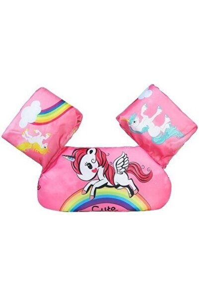 Avaleea Children's life jacket with swimming fins, Pink, Unicorn Pattern