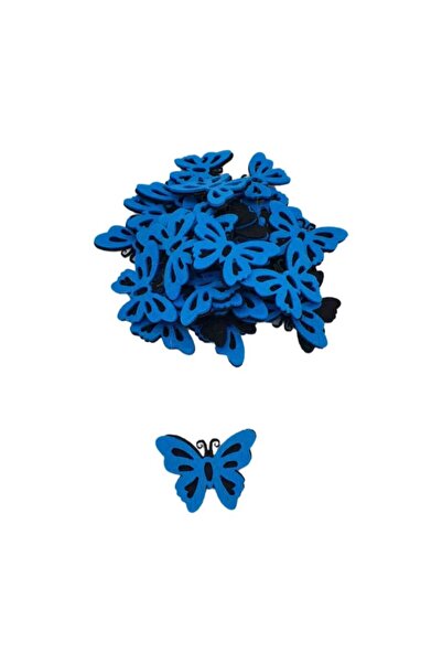 decotoys Figurina fetru fluture 50/set albastru S