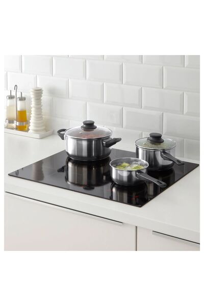 IKEA ANNONS çelik tencere seti , cam-paslanmaz çelik, 5 parça