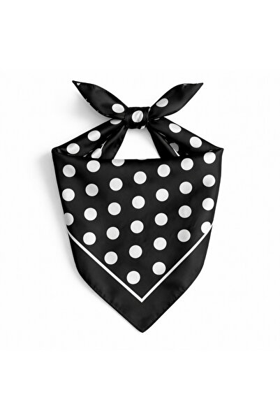 KUMSAL AKSESUAR Puantiye Desenli Fular Bandana 55x55cm