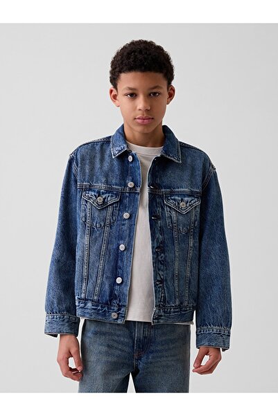 GAP Erkek Çocuk Mavi Icon Denim Ceket