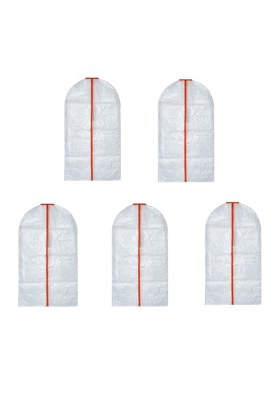 IKEA QUİCK 5 Adet Elbise Kılıfı Uzunluk 105 Cm 5'li Set Giysi Kılıfı Şeffaf K...