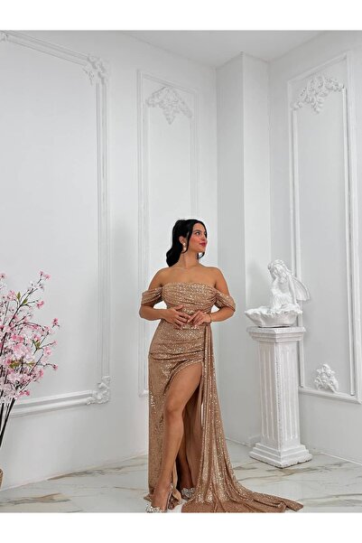 Kyra Studios 1065 Pullu Payetli Abiye Elbise