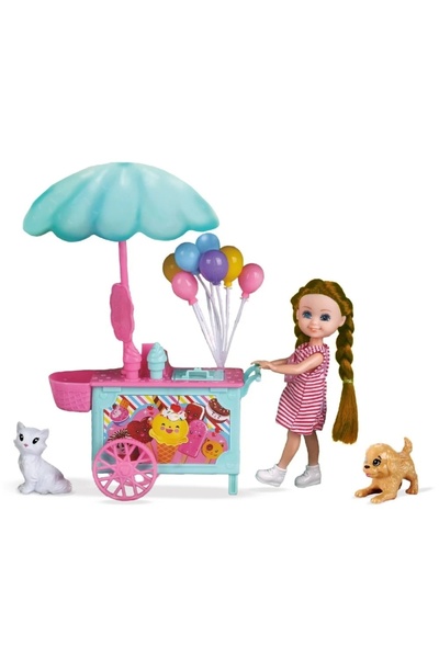 Noriel Belissa doll playset, Ice Cream Cart, Blue