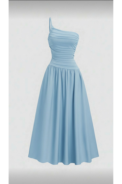 Dressco Alisa - Tek Omuz Drapeli Maxi Elbise