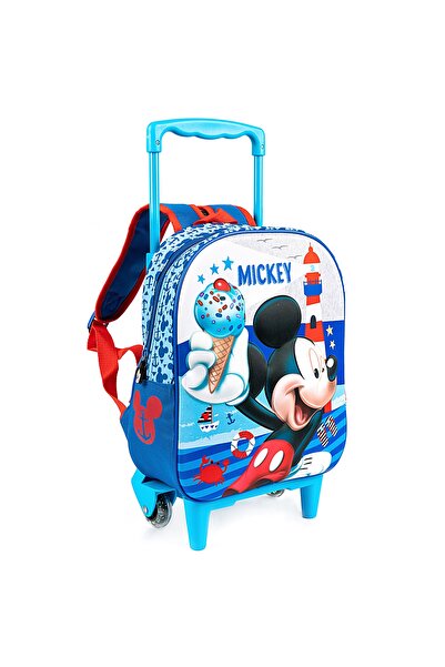 Mickey Mouse Ghiozdan Troller 3D pentru gradinita, Mickey Mouse, Albastru Inc...