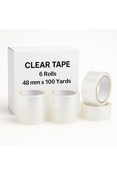 Generic Clear Packing Tape - 6 Rolls | 48mm x 100 Yards Strong Heavy-Duty Tap...
