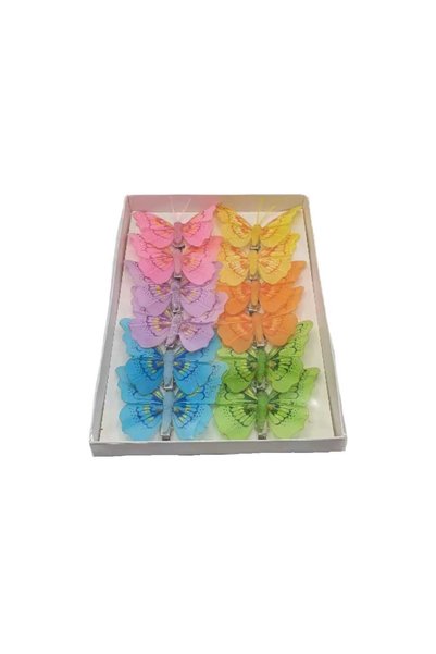 decotoys Fluturi din pene 12/set