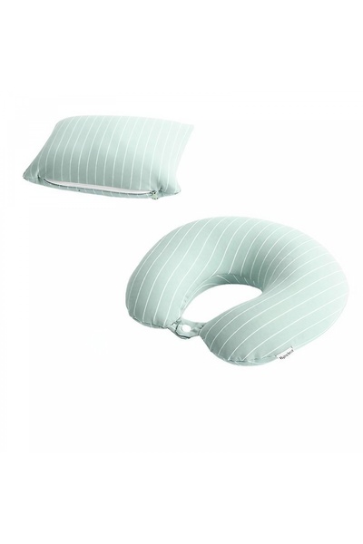 Avaleea 2 in 1 Travel Pillow with Memory Foam Particles, Green