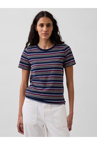 GAP Kadın Lacivert Organik Pamuk VintageSoft T-Shirt