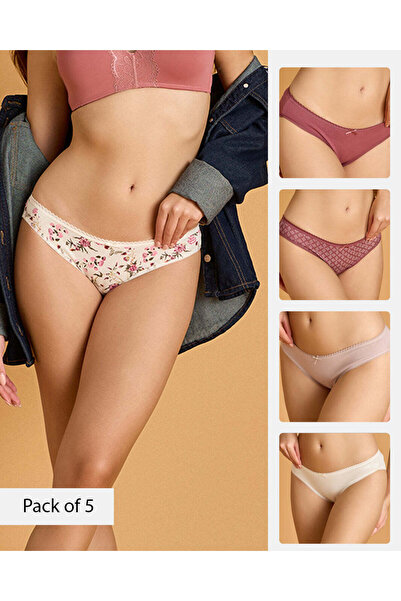 REDTAG Women Assorted 5 Pack 365 Bikini Brief