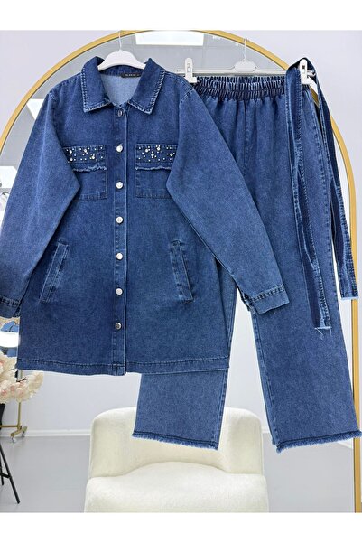 YILMAZBARMAZ Ženski set farmerki Sa kamenim detaljima