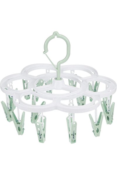 Avaleea Hanging Clothes Dryer, with 16 Hooks, 360 Degree Rotation, Plastic Ma...