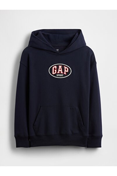 GAP Erkek Çocuk Lacivert VintageSoft Terry Sport Logo Sweatshirt