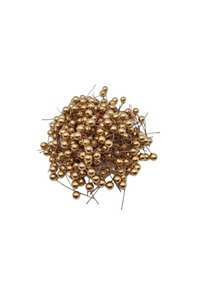 decotoys Bile din plastic cu tija ornament 500/set auriu