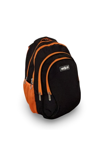 Mesco Ghiozdan mare scoala Mesco, 4 compartimente, Negru/Portocaliu, 38 x 25 ...