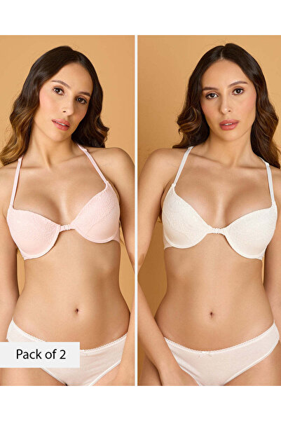 REDTAG مجموعة حمالات صدر نسائية متنوعة مكونة من قطعتين، بإغلاق أمامي، مصنوعة ...