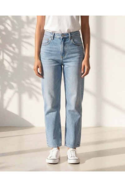 REDTAG Women Blue Light Wash Mom Jeans