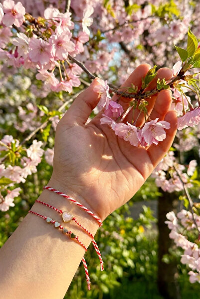 LYKOS 3-Piece Heart Detailed Marteniçka Lucky Bracelet