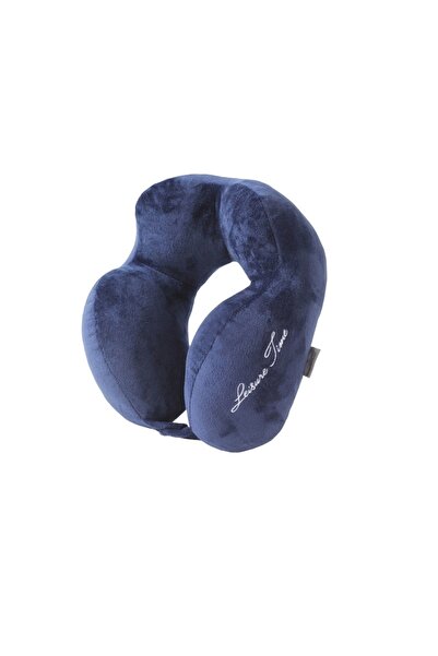 Avaleea Travel Neck Pillow, Cotton, 4-Humped, Adjustable, Blue