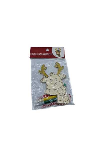 decotoys Figurina lemn de pictat ren 1ps