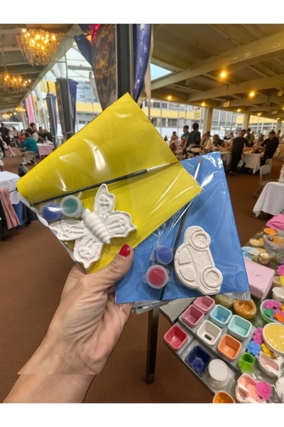 magnocandles 20 Adet ARABA , KELEBEK (10+10) / Taş Boyama Seti, DIY, Doğum gü...