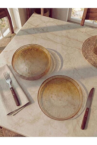 LC Waikiki LCW HOME Sarı Cam Tabak Seti 4'lü 18 Cm