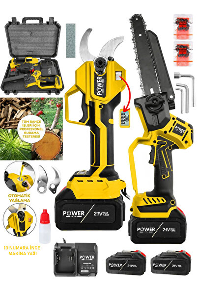 POWER BLACK PROFESYONEL 2'Lİ SET 40 MM DİJİTAL GÖSTERGELİ BAĞ MAKASI+OTOMATİK...