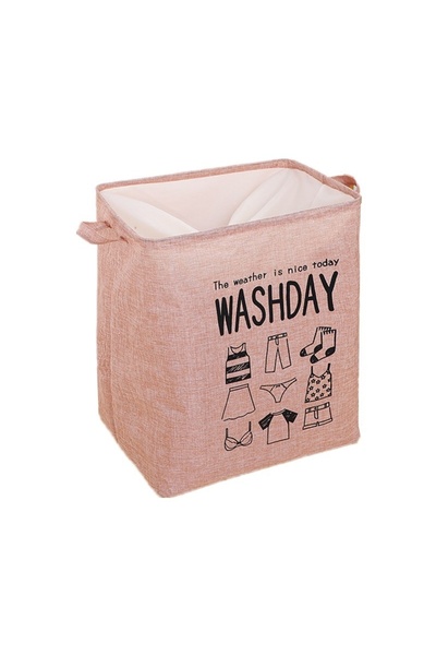 Avaleea Storage basket, Open, 72 L, Textile, 30x40x60 cm, Pink, With print