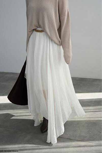 CADDELAMODA Fustă asimetrică croială cu căptușeală Premium