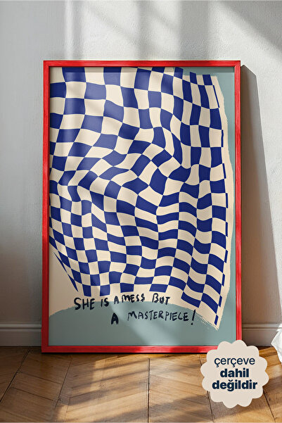 Persona Istanbul "The Masterpiece" - İronik Op-Art Tipografi Posteri (Çerçeve...