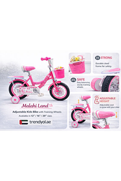Malahi Land 12 Inch Girls Kids Bicycle with Training Wheels & Front Basket – ...