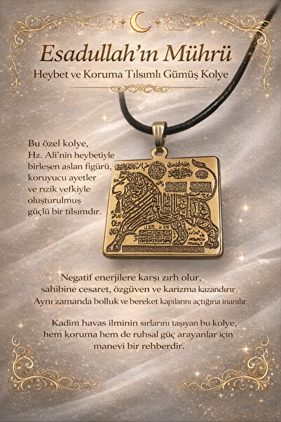 Galibi Doğaltaş Esedullahın Mührü Tılsım Kolye