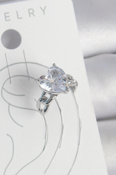 online kapsulavm avm alışveriş Brass Silver Color Zircon Stone Heart Model Wo...