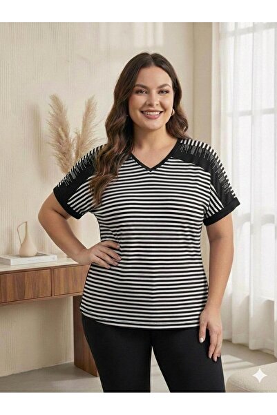 Vinola Plus Size Viscose Combed Fabric Comfortable Cut High Quality Stone Det...