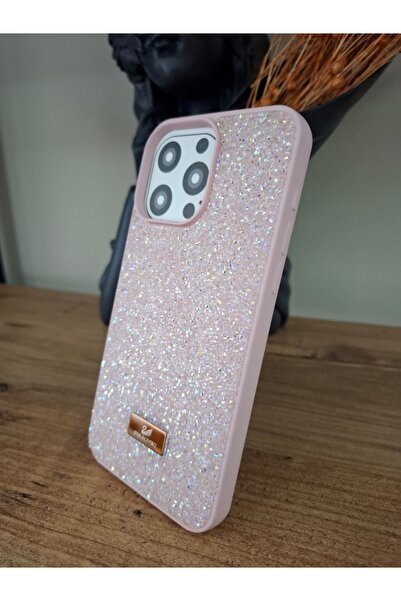 EPRO iPhone 15 Pro Max Uyumlu Simli Taşlı Işıltılı Kamera Koruma Çıkıntılı İç...