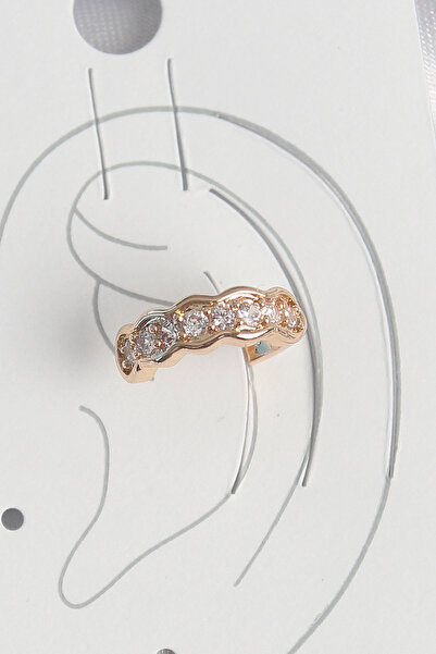 Generic Brand Brass Gold Color Zircon Stone Women's Cartilage Earrings