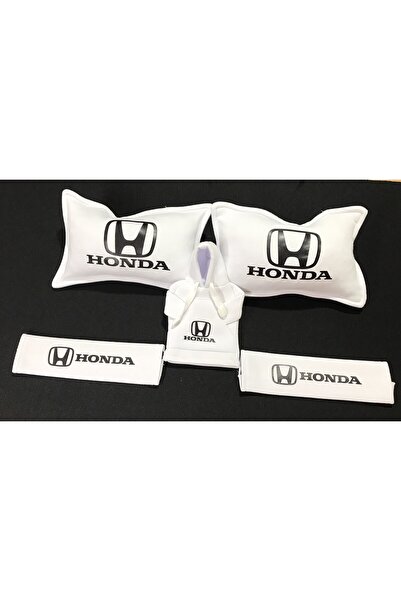 Honda 2Lİ BOYUN YASTIĞI 2Lİ EMNİYET KEMER PEDİ 1 ADET VİTES POLARI SETİ (BEYAZ)