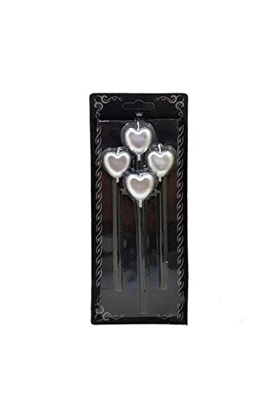 MATMEL 2 قطعة شمعة أوركا على شكل قلب فضي