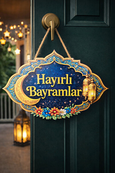 OKAVANGO 31-19 cm Ornament decorativ din lemn pentru ușă, cu mesaj de bun ven...