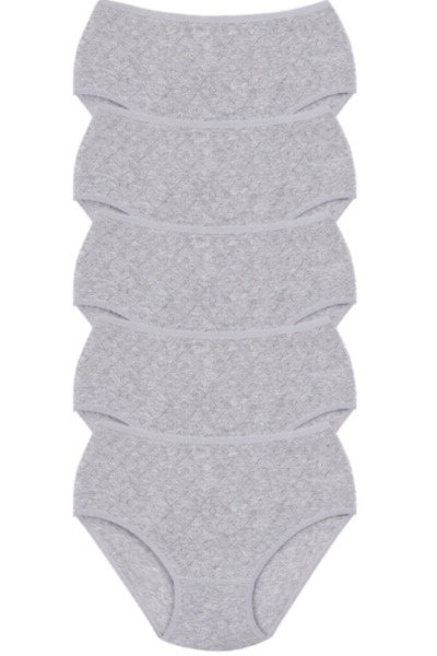 Onurel Women's 100% cotton high-waisted briefs, 12-pack, heart pattern