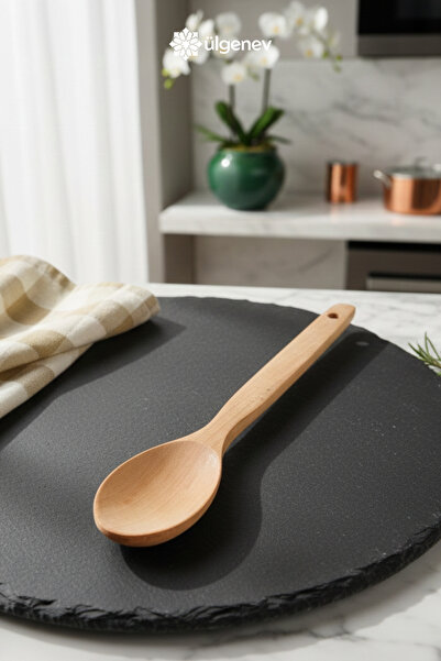 Ülgenev 1 Piece 23 cm 100% Bamboo Wooden Spoon - Suitable for Serving and Sau...