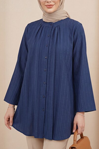 Modamorfo Tunika Siena sa španskim rukavima i dugmićima, okrugli izrez - tamn...