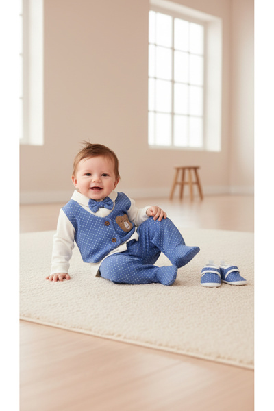 ASİLA Baby Boy Bow Tie Newborn Hospital Release Set of 10