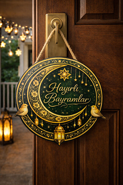 OKAVANGO 25-25 cm Ornament decorativ din lemn pentru ușă, cu mesaj de bun ven...