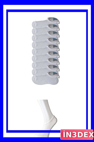 İN3DEX Invisible White Socks for Men 9 Pairs Pack