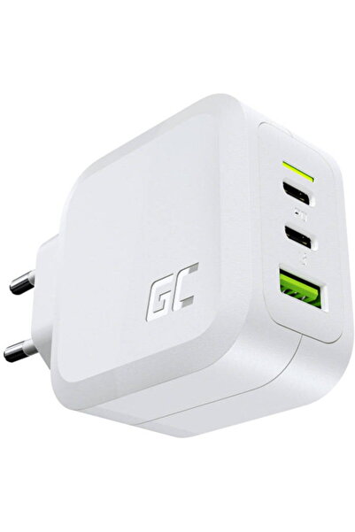 Greencell GC PowerGaN 65W 2x USB-C Power Delivery, 1x USB-A Quick Charge 3.0 Alb