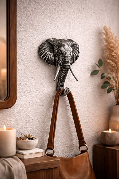 imosas Fil Duvar Askısı 15 cm – Metal Görünümlü Anahtarlık & Çanta Askılığı