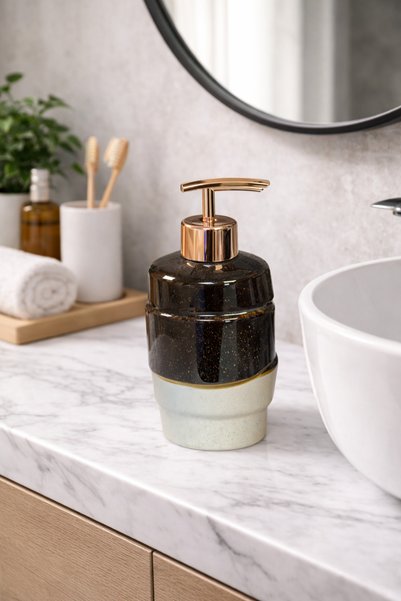 Padilon Ceramic Liquid Soap Dispenser Luxury Bathroom & Kitchen Soap Dispenser Decorative