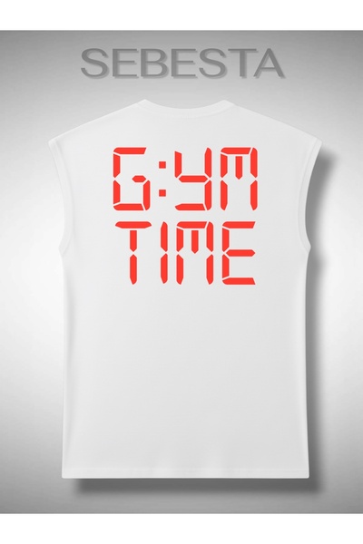 Sebesta Fashion Gym Time Printed Cotton Lu 0 Yaka Premium Oversized Athlete Top